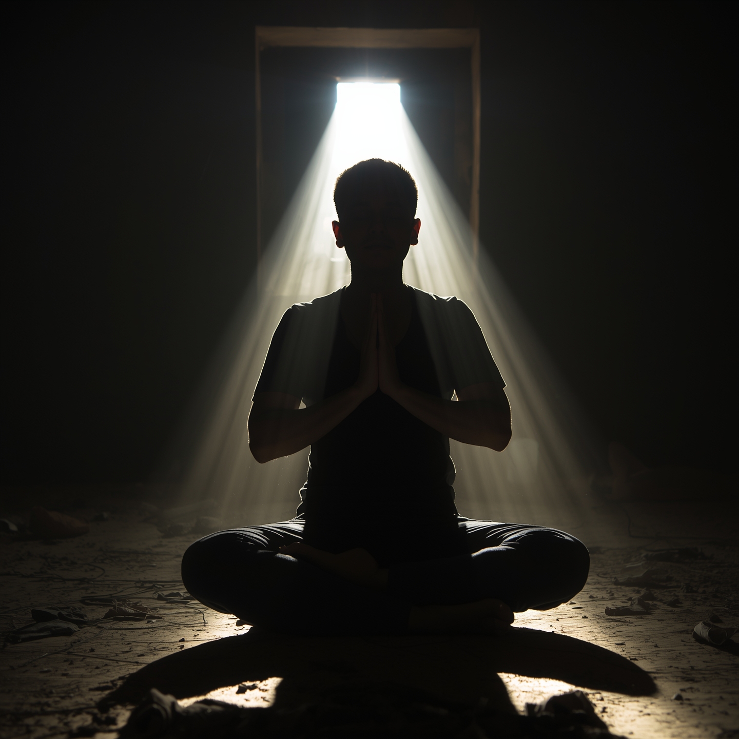 Lucid Origin A Person Seated In The Namaste Pose Meditating In 0